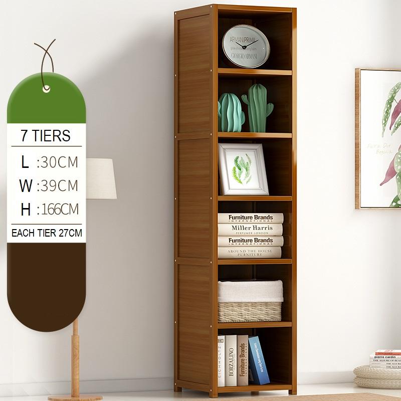 Solid Bamboo Corner Storage Organizer Plan Stand Book Shelf 5/6/7 Tier - Cosy Abode