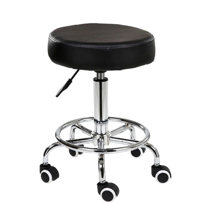 Salon Chair Bar Swivel Stool Office Roller Wheels Portable Height Adjust Leather BS8401 - Cosy Abode