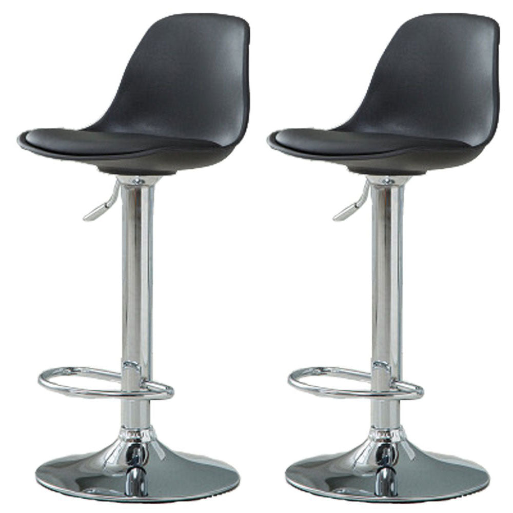 Bar Stools Kitchen Bar Stool Leather Barstools Swivel Gas Lift Counter Chairs x2 BS8402 Black - Cosy Abode
