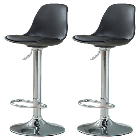 Bar Stools Kitchen Bar Stool Leather Barstools Swivel Gas Lift Counter Chairs x2 BS8402 Black - Cosy Abode