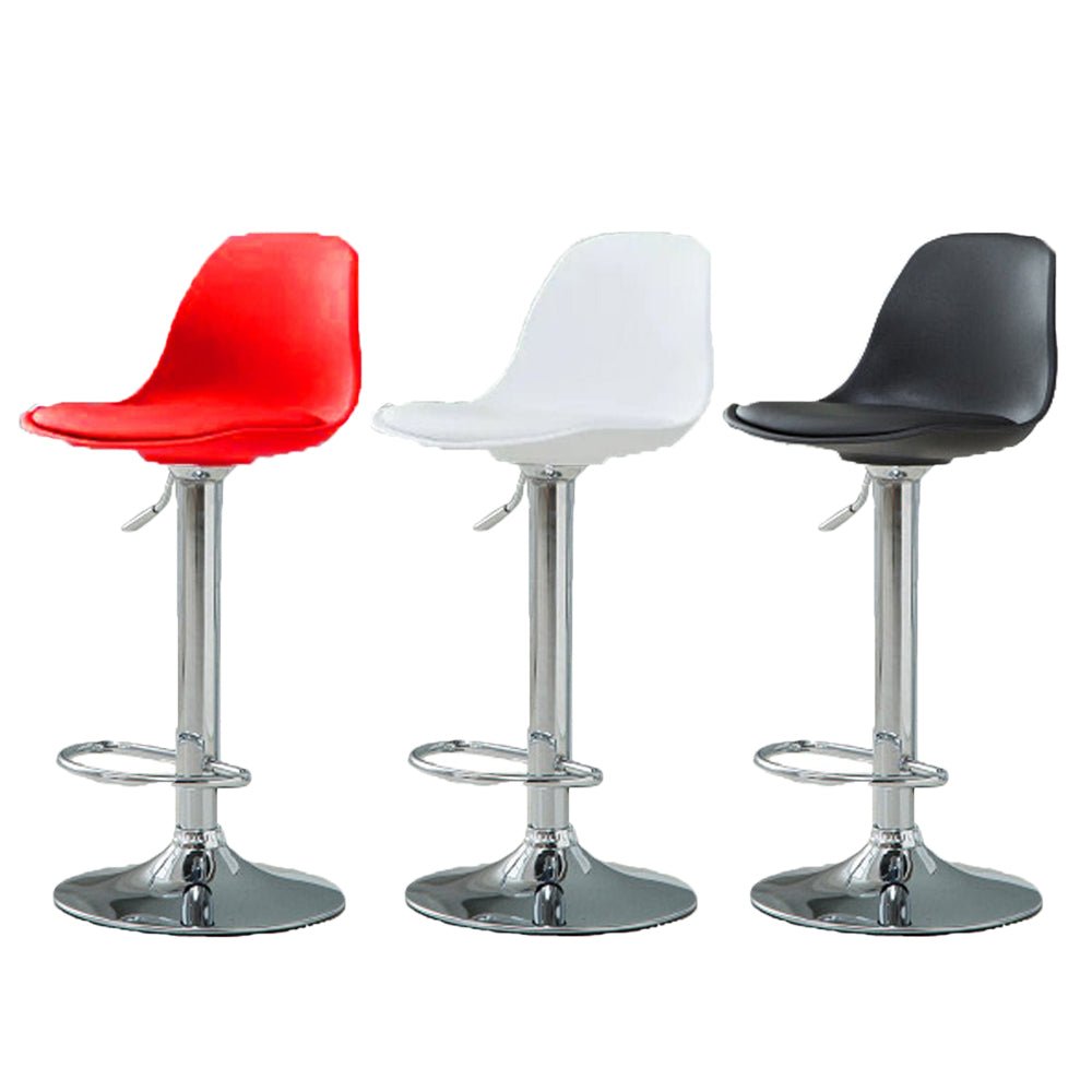 Bar Stools Kitchen Bar Stool Leather Barstools Swivel Gas Lift Counter Chairs x2 BS8402 Black - Cosy Abode