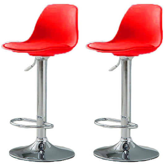 Bar Stools Kitchen Bar Stool Leather Barstools Swivel Gas Lift Counter Chairs x2 BS8402 Red - Cosy Abode