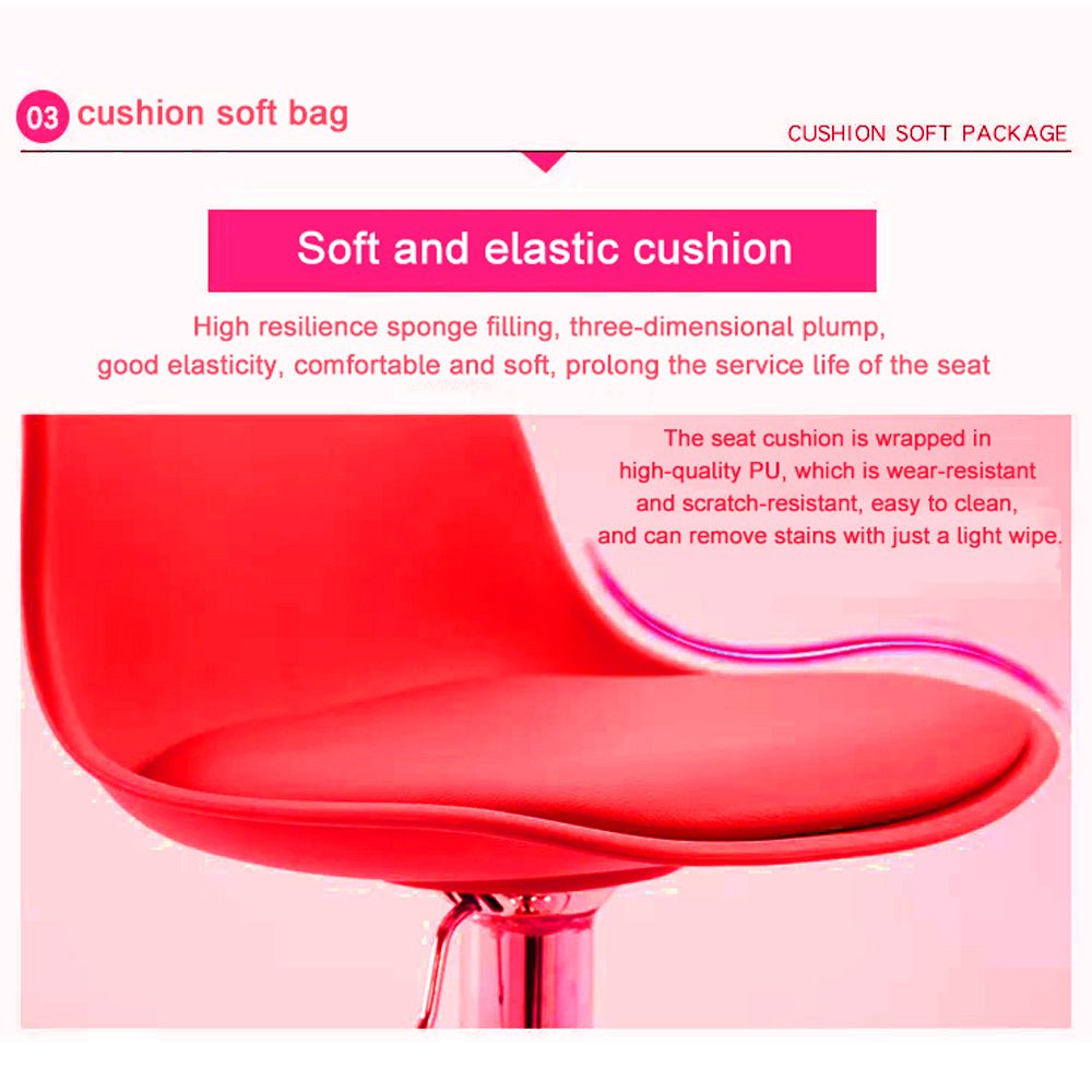Bar Stools Kitchen Bar Stool Leather Barstools Swivel Gas Lift Counter Chairs x2 BS8402 Red - Cosy Abode