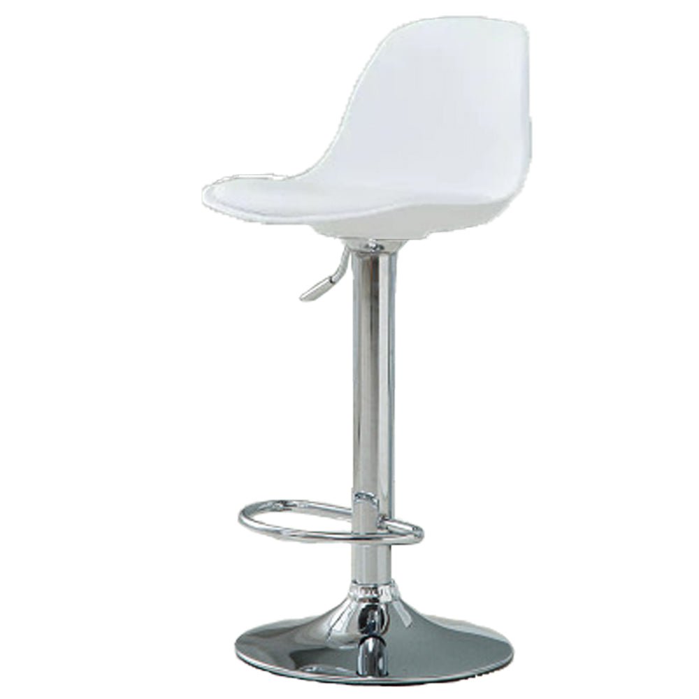 Bar Stools Kitchen Bar Stool Leather Barstools Swivel Gas Lift Counter Chairs x2 BS8402 White - Cosy Abode