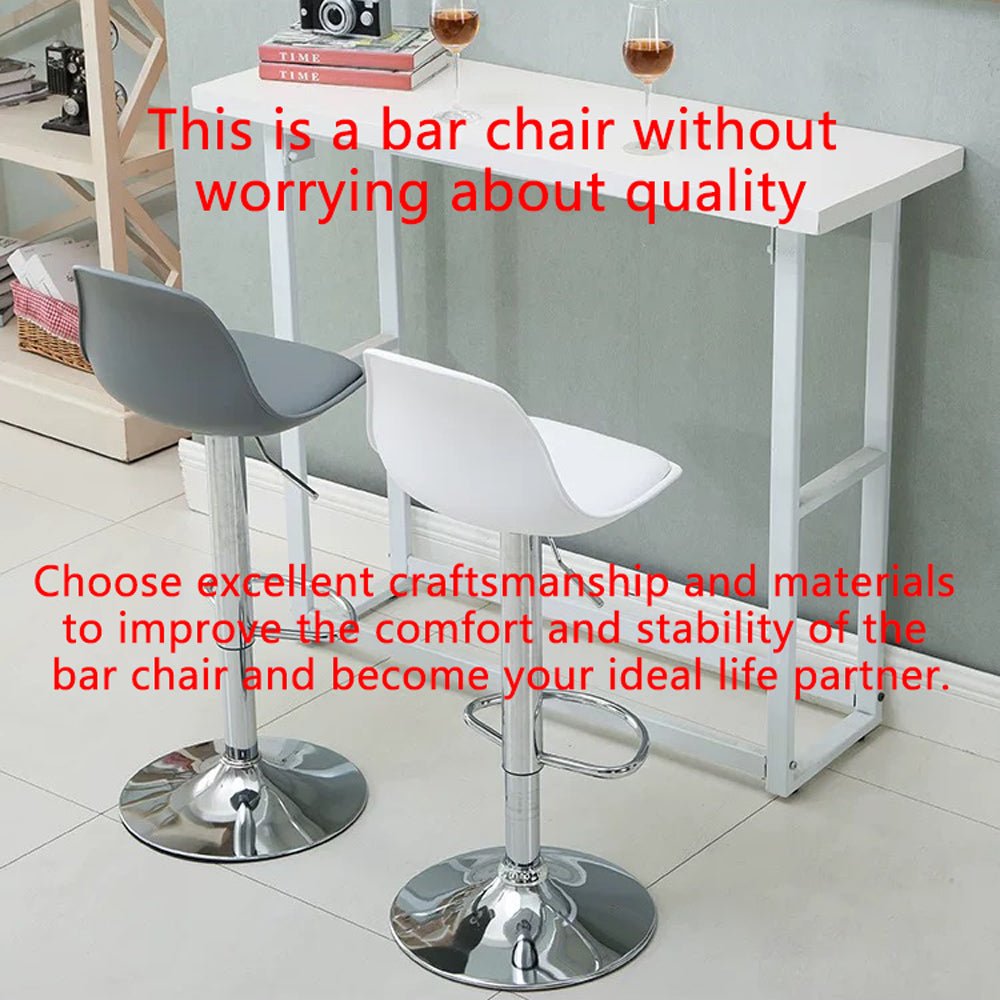 Bar Stools Kitchen Bar Stool Leather Barstools Swivel Gas Lift Counter Chairs x2 BS8402 White - Cosy Abode