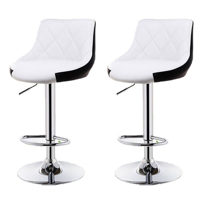 Bar Stools Kitchen Bar Stool Leather Barstools Swivel Gas Lift Counter Chairs x2 BS8403 White - Cosy Abode