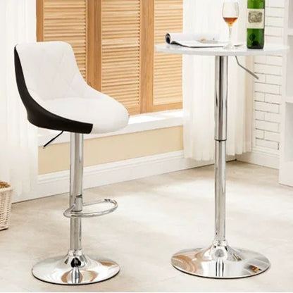 Bar Stools Kitchen Bar Stool Leather Barstools Swivel Gas Lift Counter Chairs x2 BS8403 White - Cosy Abode