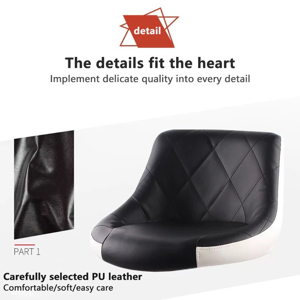 Bar Stools Kitchen Bar Stool Leather Barstools Swivel Gas Lift Counter Chairs x2 BS8403 White - Cosy Abode