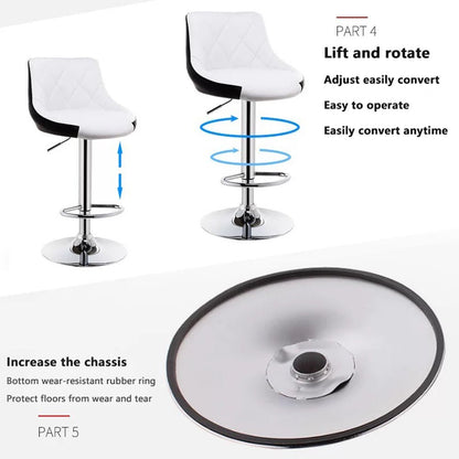 Bar Stools Kitchen Bar Stool Leather Barstools Swivel Gas Lift Counter Chairs x2 BS8403 White - Cosy Abode