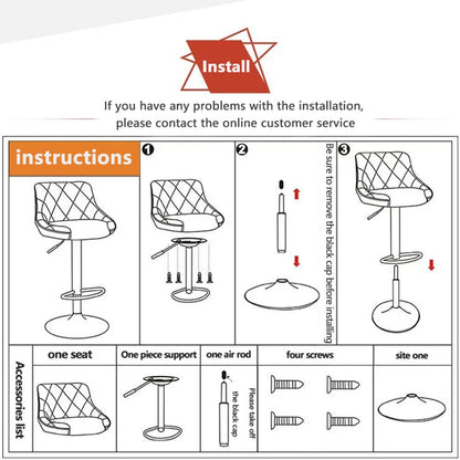 Bar Stools Kitchen Bar Stool Leather Barstools Swivel Gas Lift Counter Chairs x2 BS8403 White - Cosy Abode