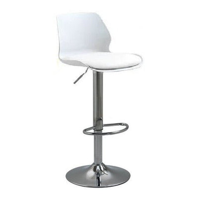 Bar Stools Kitchen Bar Stool Leather Barstools Swivel Gas Lift Counter Chairs x2 BS8404 White - Cosy Abode