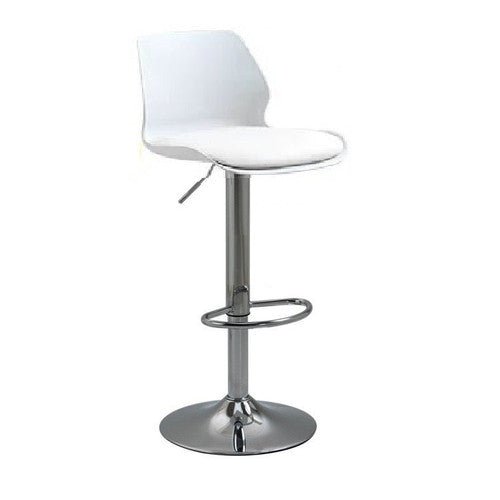 Bar Stools Kitchen Bar Stool Leather Barstools Swivel Gas Lift Counter Chairs x2 BS8404 White - Cosy Abode