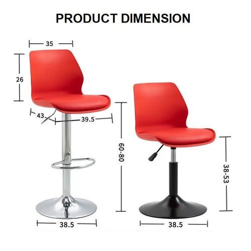Bar Stools Kitchen Bar Stool Leather Barstools Swivel Gas Lift Counter Chairs x2 BS8404 White - Cosy Abode