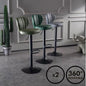 Bar Stools Kitchen Bar Stool Leather Barstools Swivel Gas Lift Counter Chairs x2 BS8405 Black - Cosy Abode