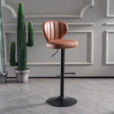 Bar Stools Kitchen Bar Stool Leather Barstools Swivel Gas Lift Counter Chairs x2 BS8405 Black - Cosy Abode