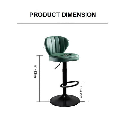 Bar Stools Kitchen Bar Stool Leather Barstools Swivel Gas Lift Counter Chairs x2 BS8405 Brown - Cosy Abode