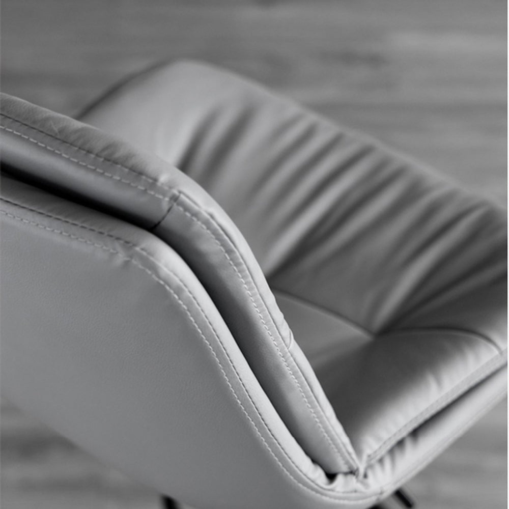 Bar Stools Kitchen Bar Stool Leather Barstools Swivel Gas Lift Counter Chairs x2 BS8406 Grey - Cosy Abode