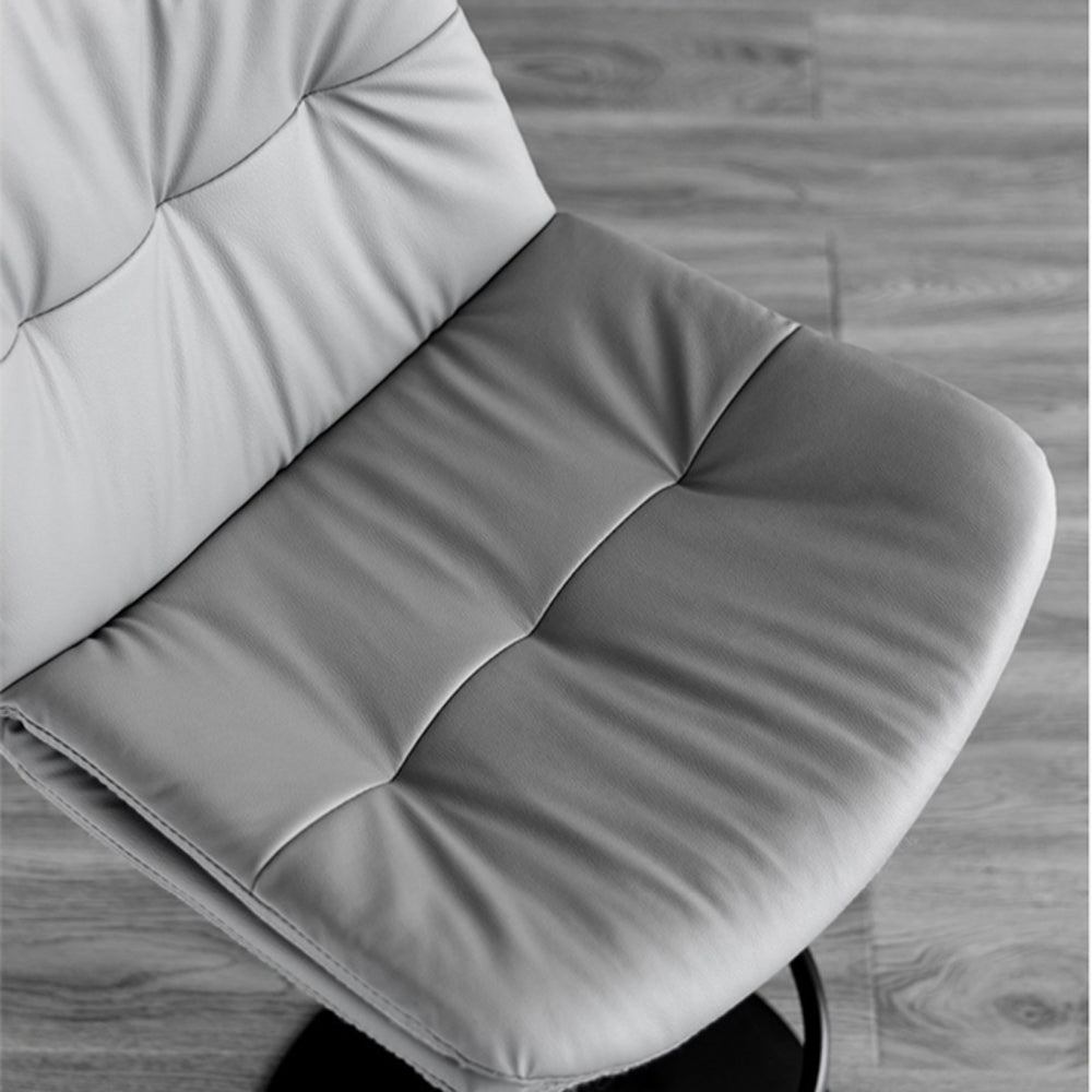 Bar Stools Kitchen Bar Stool Leather Barstools Swivel Gas Lift Counter Chairs x2 BS8406 Grey - Cosy Abode