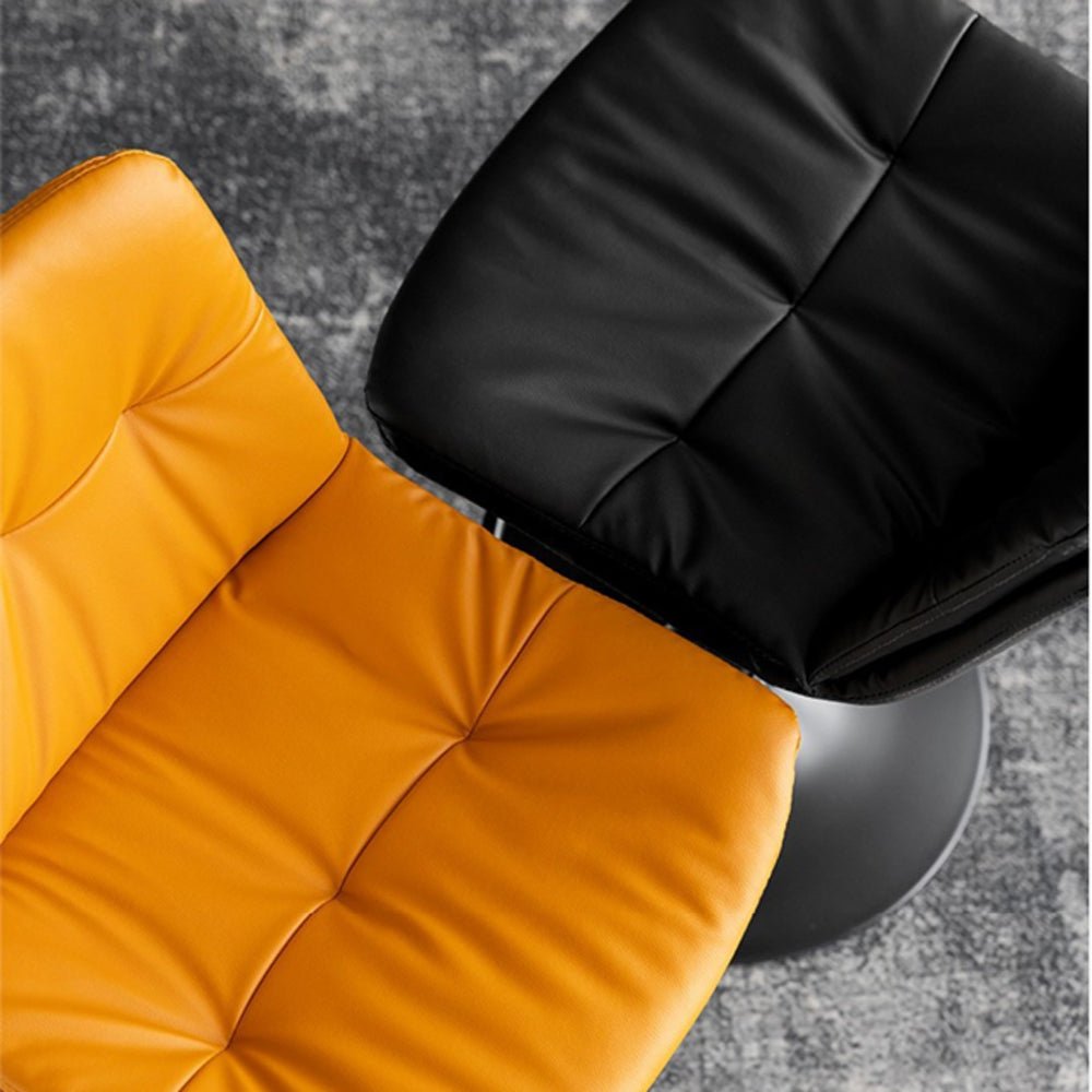 Bar Stools Kitchen Bar Stool Leather Barstools Swivel Gas Lift Counter Chairs x2 BS8406 Orange - Cosy Abode