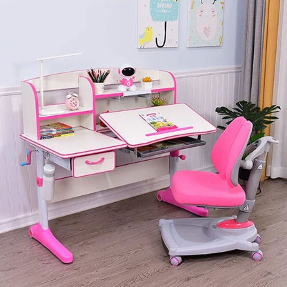 Height Adjustable Children Kids Ergonomic Study Desk Chair Set 120cm Blue AU - Cosy Abode