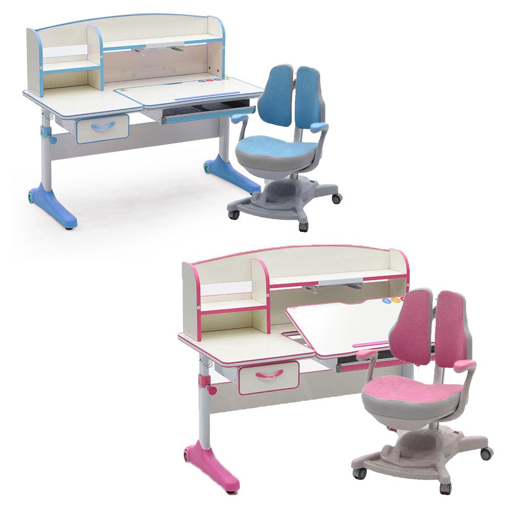 Height Adjustable Children Kids Ergonomic Study Desk Chair Set 120cm Blue AU - Cosy Abode