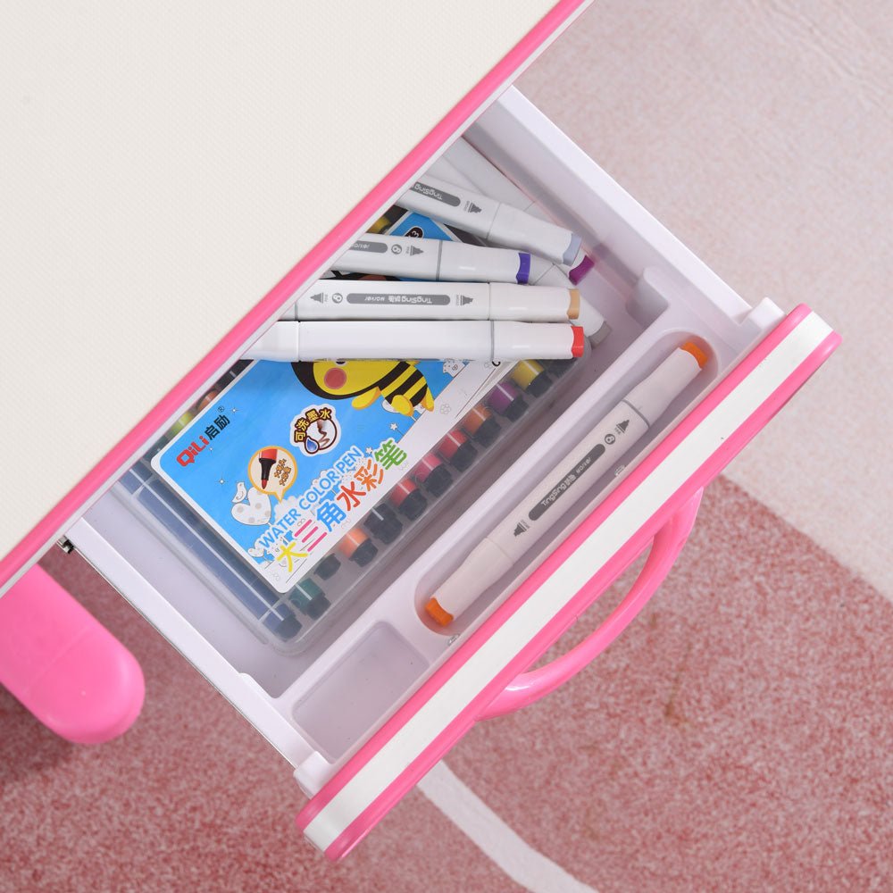 Height Adjustable Children Kids Ergonomic Study Desk Chair Set 120cm Pink AU - Cosy Abode