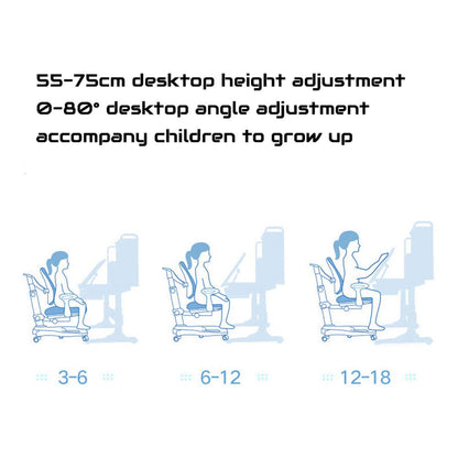 Height Adjustable Children Kids Ergonomic Study Desk Chair Set 120cm Pink AU - Cosy Abode