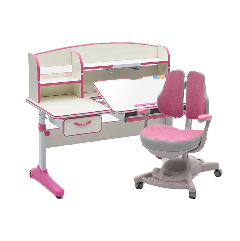 Height Adjustable Children Kids Ergonomic Study Desk Chair Set 120cm Pink AU - Cosy Abode