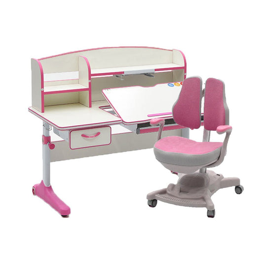 Height Adjustable Children Kids Ergonomic Study Desk Chair Set 120cm Pink AU - Cosy Abode
