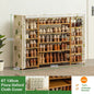 Flora Cover Six Tier Oxford Cloth Covered Tower Bamboo Wooden Shoe Rack Boot Shelf Stand Storage Organizer - Cosy Abode