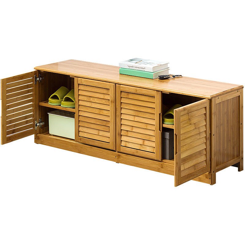 Bamboo Bench Seat Shoe Rack Shoe Bench Storage Bench 99cm - Cosy Abode