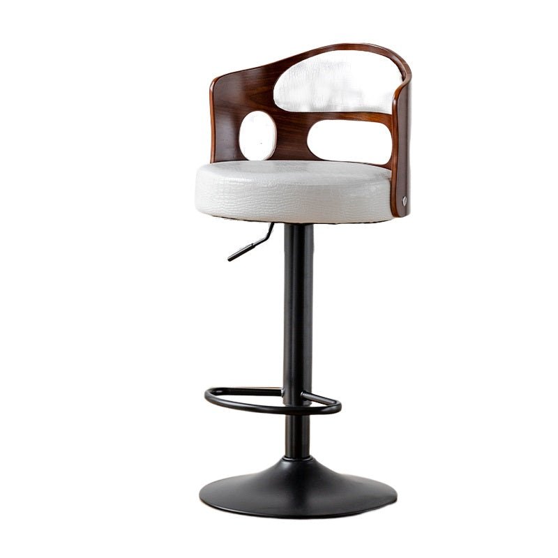 BS5105-BLACKBar Stools Kitchen Bar Stool Leather Barstools Swivel Gas Lift Counter Chairs- White - Cosy Abode