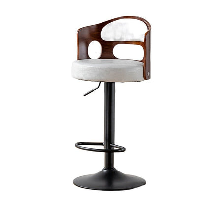 BS5105-BLACKBar Stools Kitchen Bar Stool Leather Barstools Swivel Gas Lift Counter Chairs- White - Cosy Abode