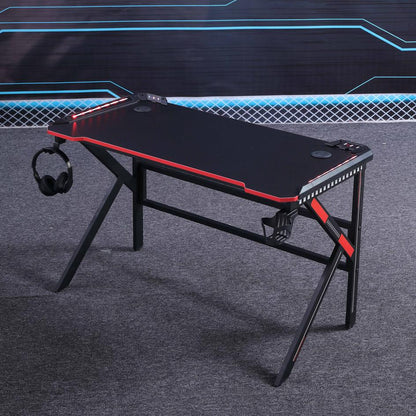Gaming Desk Desktop PC Computer Desks Desktop Racing Table Office Laptop Home K-Shaped Legs Black 120cm - Cosy Abode