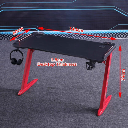 D2105 140cm Gaming Desk Desktop PC Computer Desks Desktop Racing Table Office Laptop Home AU - Cosy Abode