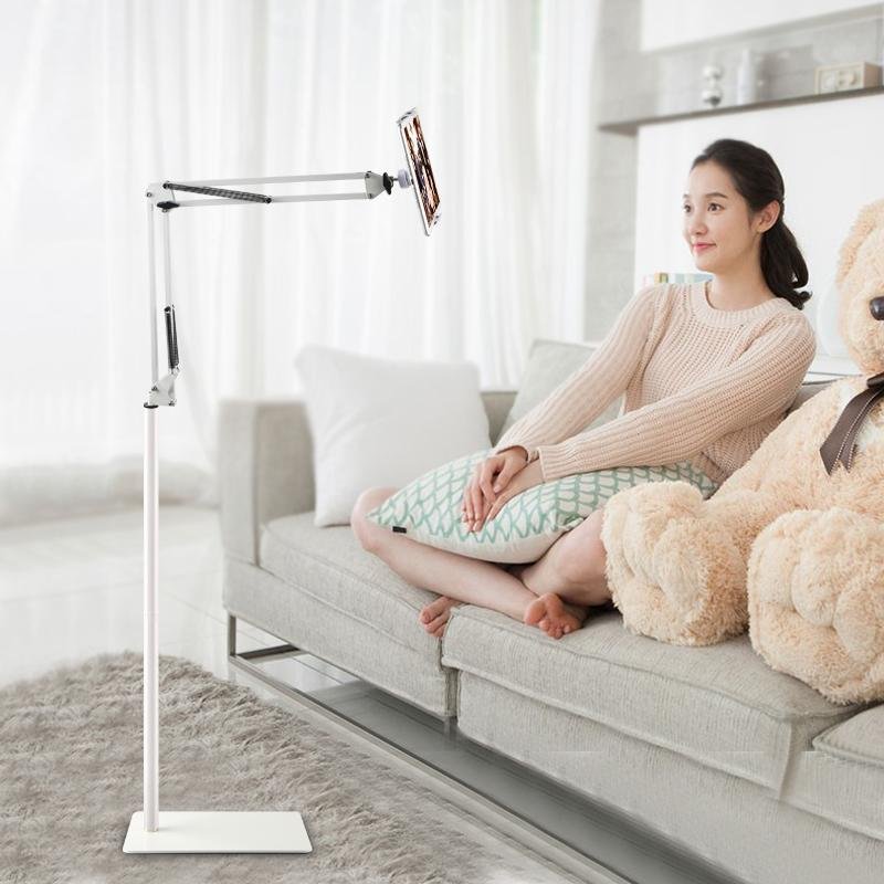 Hands Free Floor Stand Adjustable Bed Clip Holder For Tablet iPad iPhone 170cm Black - Cosy Abode