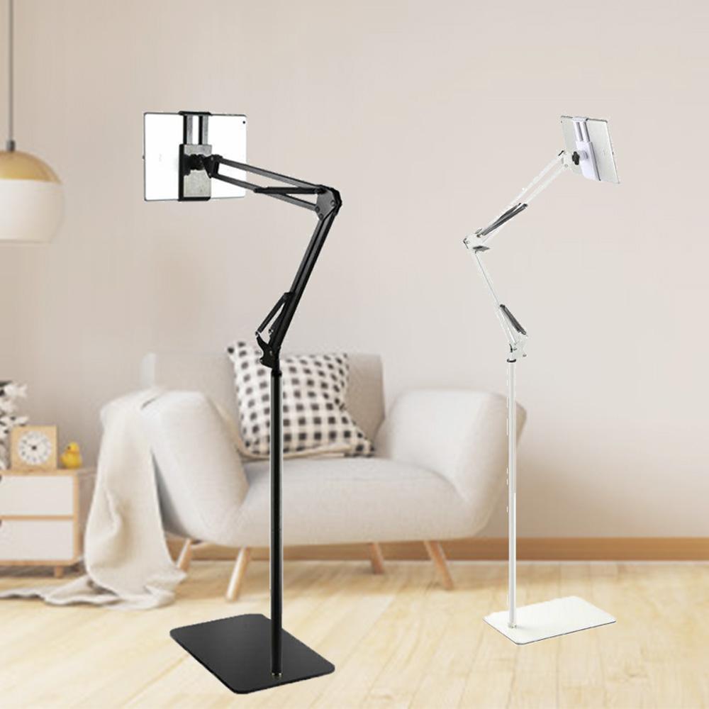 Hands Free Floor Stand Adjustable Bed Clip Holder For Tablet iPad iPhone 170cm White Black White - Cosy Abode