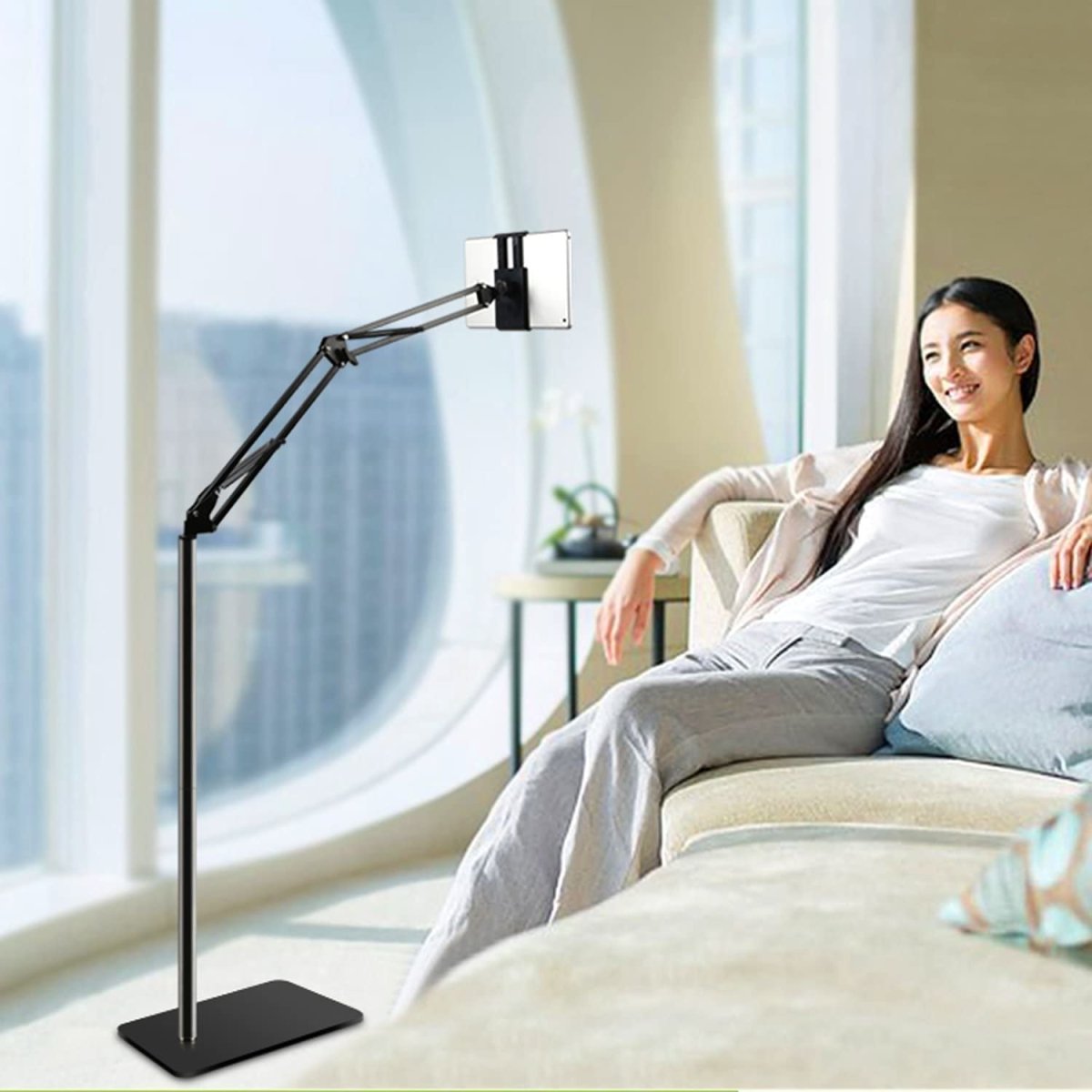Hands Free Floor Stand Adjustable Bed Clip Holder For Tablet iPad iPhone 170cm - Cosy Abode