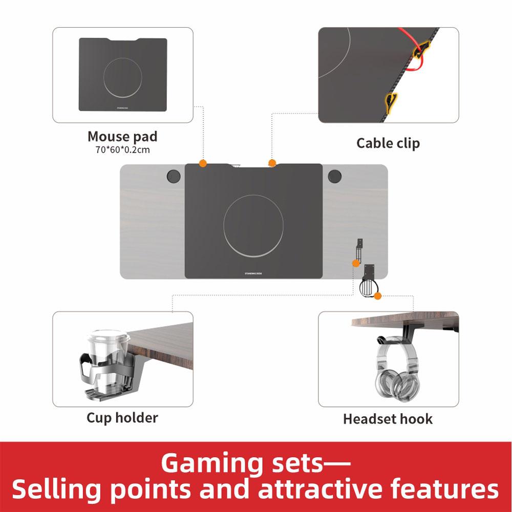 Gaming Standing Desk Home Office Lift Electric Height Adjustable Sit To Stand Motorized Standing Desk 1460 - Cosy Abode