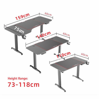 Gaming Standing Desk Home Office Lift Electric Height Adjustable Sit To Stand Motorized Standing Desk 1675 - Cosy Abode
