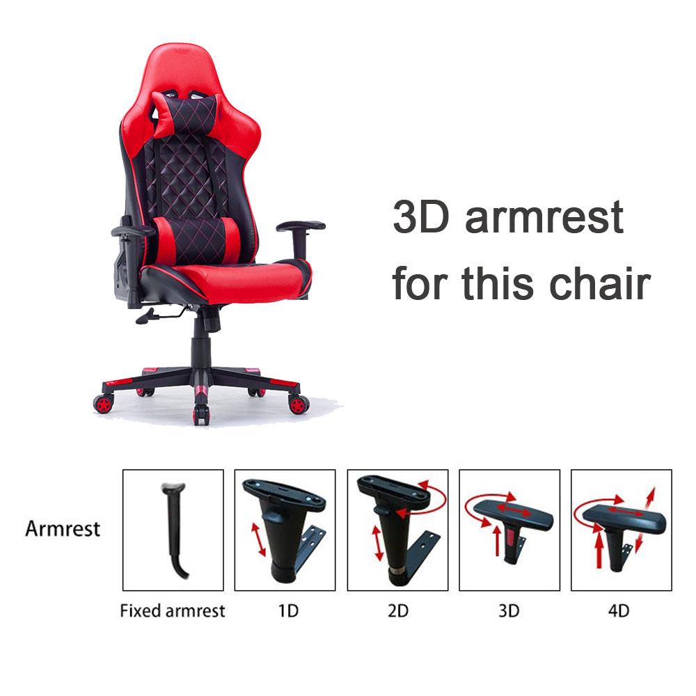 Gaming Chair Ergonomic Racing chair 165° Reclining Gaming Seat 3D Armrest Footrest Black - Cosy Abode