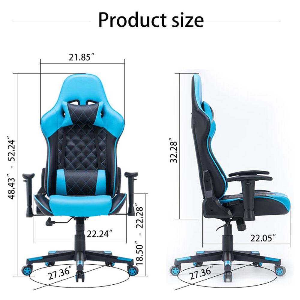 Gaming Chair Ergonomic Racing chair 165° Reclining Gaming Seat 3D Armrest Footrest Black - Cosy Abode