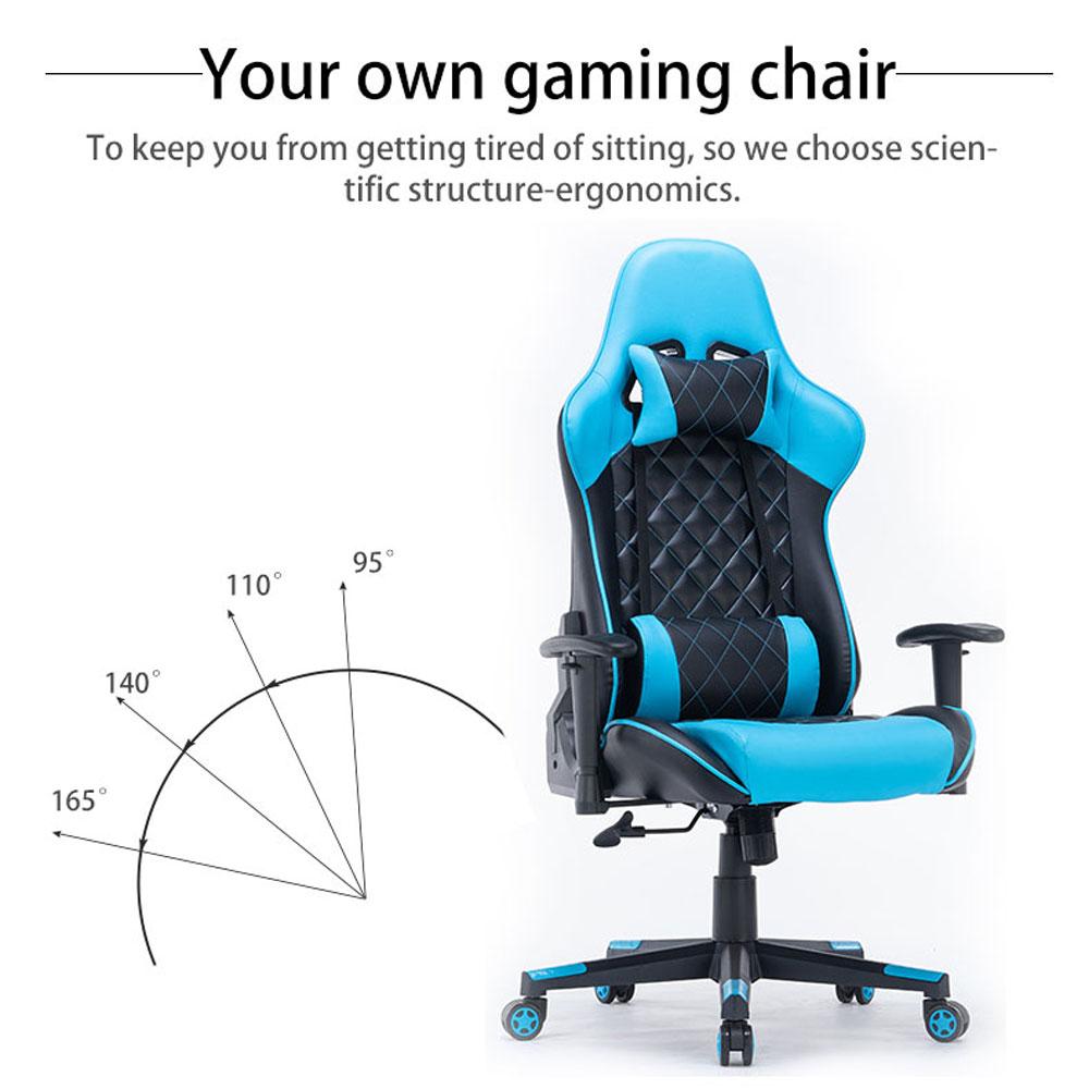 Gaming Chair Ergonomic Racing chair 165° Reclining Gaming Seat 3D Armrest Footrest Black Purple - Cosy Abode