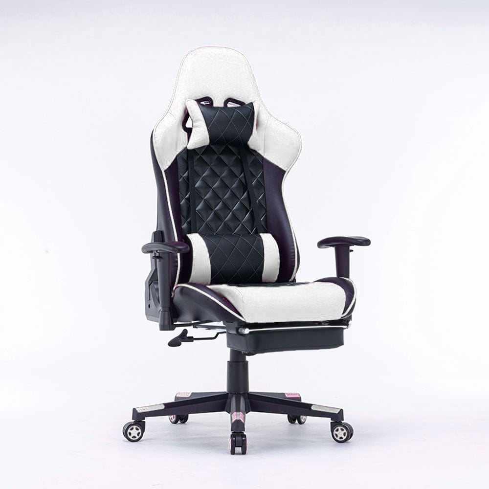 Gaming Chair Ergonomic Racing chair 165° Reclining Gaming Seat 3D Armrest Footrest Black Purple - Cosy Abode