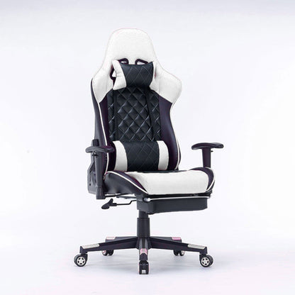 Gaming Chair Ergonomic Racing chair 165° Reclining Gaming Seat 3D Armrest Footrest Black Purple - Cosy Abode