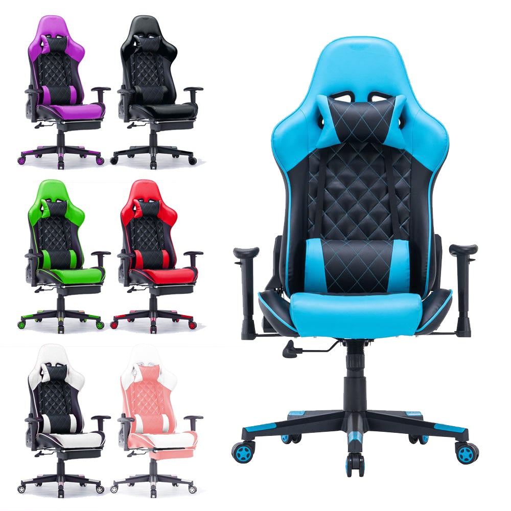 Gaming Chair Ergonomic Racing chair 165° Reclining Gaming Seat 3D Armrest Footrest Green Black - Cosy Abode