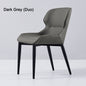 Dark Grey Italian Minimal List Dining Chairs PU Retro Chair Cafe Kitchen Modern Metal Legs x2 - Cosy Abode