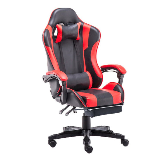 Gaming Chair Office Computer Seating Racing PU Executive Racer Recliner Large Black Red - Cosy Abode