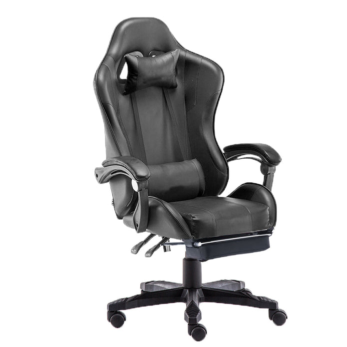 Gaming Chair Office Computer Seating Racing PU Executive Racer Recliner Large Black White - Cosy Abode