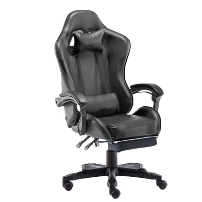Gaming Chair Office Computer Seating Racing PU Executive Racer Recliner Large Black White - Cosy Abode